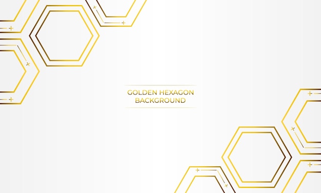luxuriöser weißer Hintergrund mit goldenem Sechseck-Design