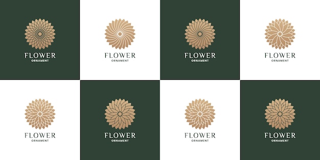 Luxuriöses blumenlogo-design für boutique- und luxusmarkenidentität