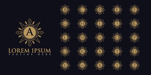 Vektor luxuriöses buchstaben-logo-set