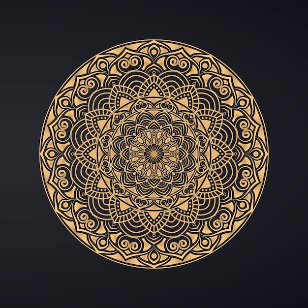Luxuriöses dekoratives mandala-design mit goldenem hintergrund