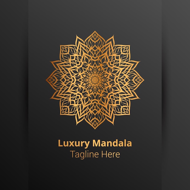 Luxuriöses dekoratives mandala-logo im arabeskenstil.