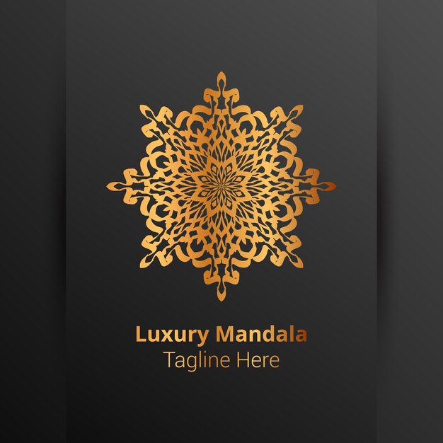 Luxuriöses dekoratives mandala-logo im arabeskenstil.