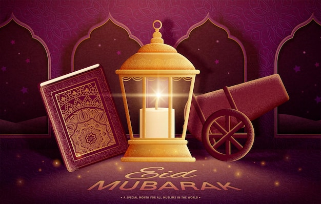 Luxuriöses eid mubarak-poster