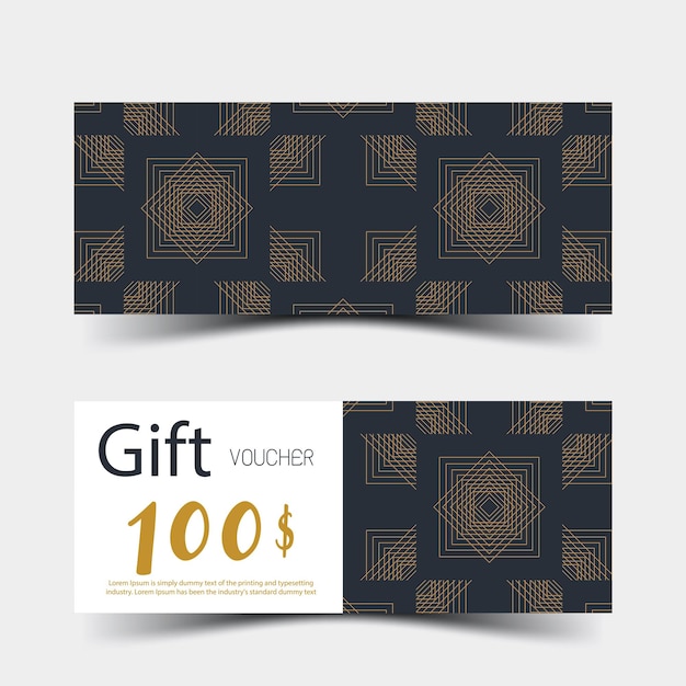 Luxuriöses geschenkgutschein-set. buntes design, auf weißem hintergrund.