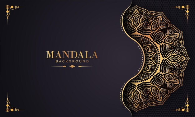 Luxuriöses Gold-Arabeskenmuster im Mandala-Hintergrund im arabischen islamischen Oststil Premium-Vektor Premium