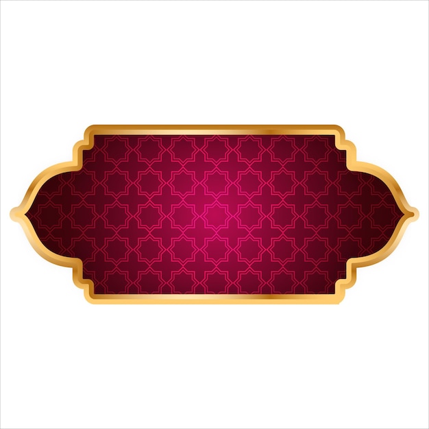 Luxuriöses goldenes arabisches islamisches banner dekoratives set titelrahmen