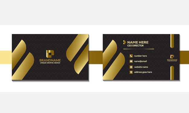 luxuriöses goldenes Visitenkarten-Vektor-Design