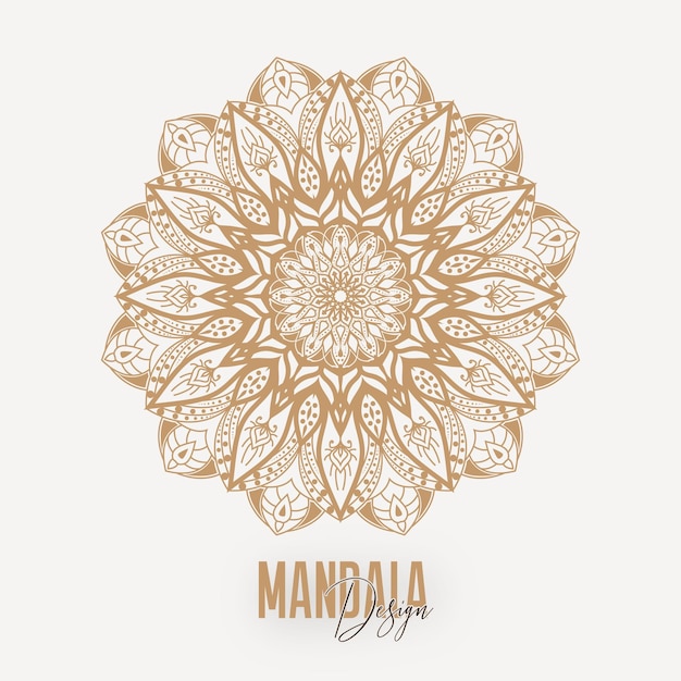 Luxuriöses islamisches ziermandala-hintergrunddesign, kreisförmiges muster in form von mandala für henna,