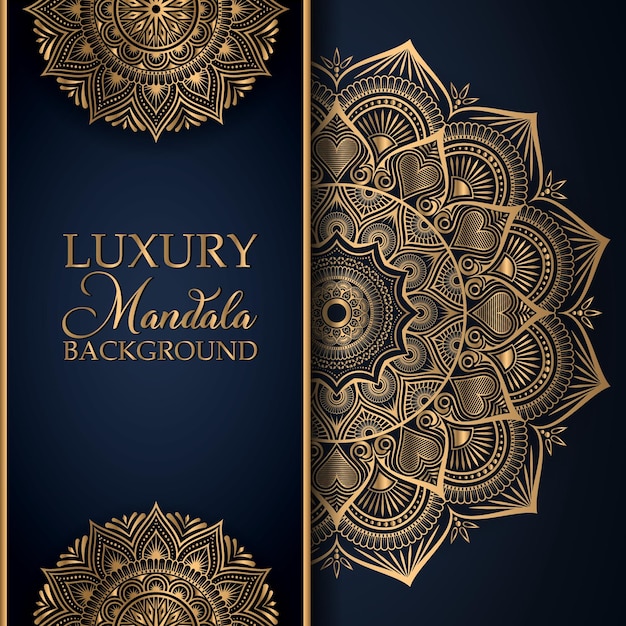 Luxuriöses mandala-hintergrunddesign mit goldenem farbvektor