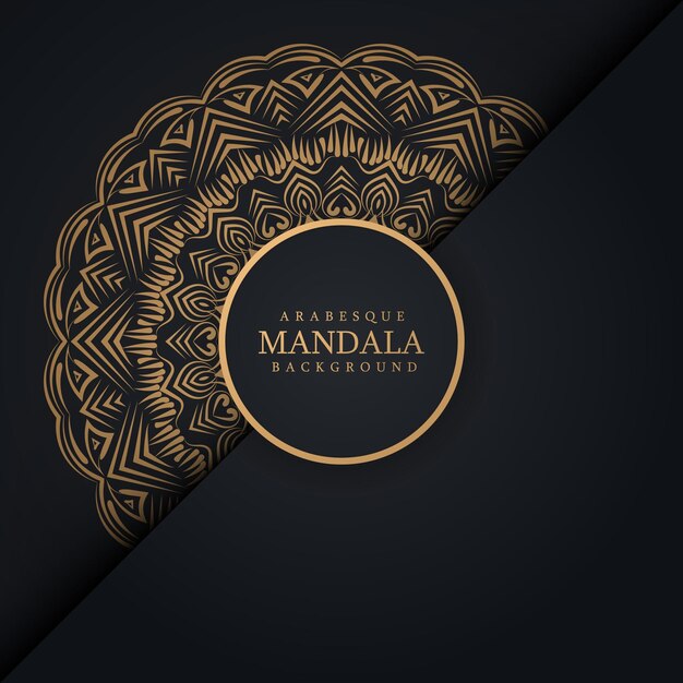 Vektor luxuriöses mandala-zierhintergrund-design mit königlicher goldener arabeske im islamischen stil