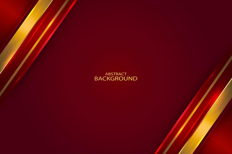 Luxuriöses rotes Gradient mit goldenen diagonalen Linien Abstrakt Hintergrund