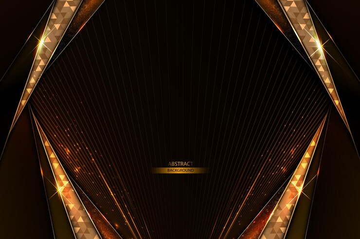 Luxurious Black Geometric Composition with Gold Accents
