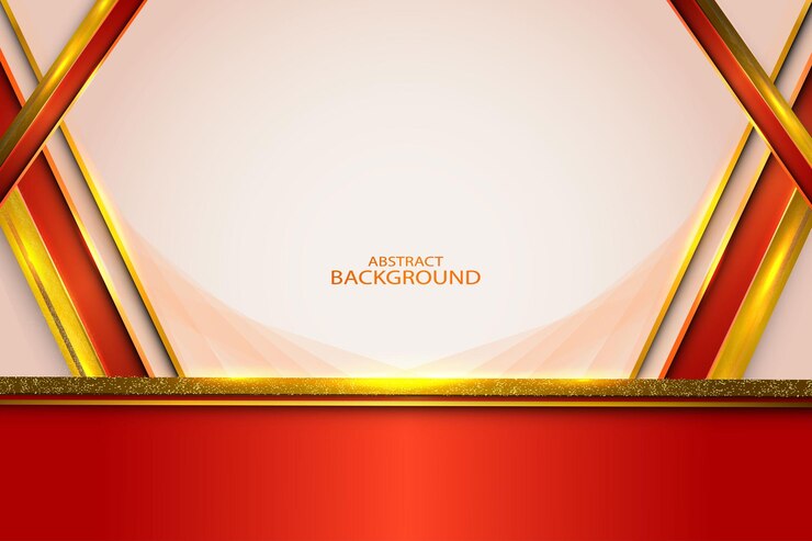 Luxury Abstract Rot-Orange-Hintergrund mit metallischem Gold Diagonale Formen Effekt