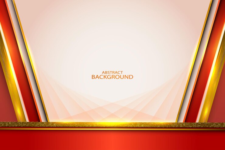 Luxury Abstract Rot-Orange-Hintergrund mit metallischem Gold Diagonalen Linienformen