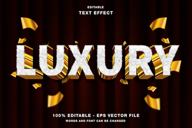 Vektor luxury gold 3d-bearbeitbare texteffekt