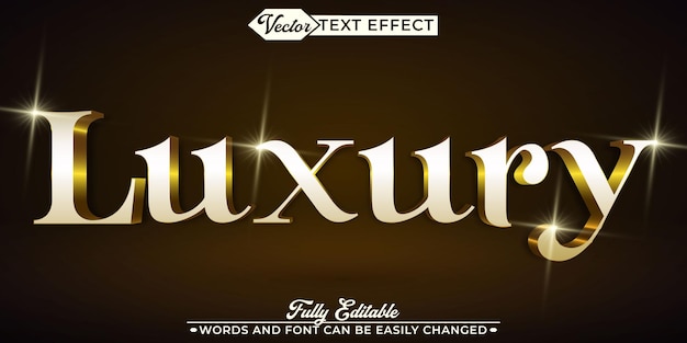 Luxury Golden Vector vollständig bearbeitbare Smart Object Text-Effekt