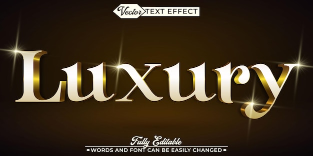 Luxury golden vector vollständig bearbeitbare smart object text-effekt