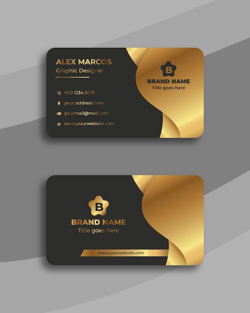 Luxury Premium Golden Visitenkarten-Design-Vektorvorlage