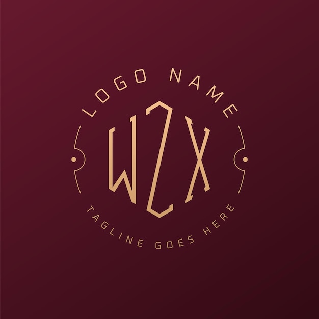 Luxury WZX Logo Design Elegant Letter WZX Monogram Logo Minimalist Polygon WZX logo Design Template (Logo-Design-Vorlage für Luxus-WZX-Logo)