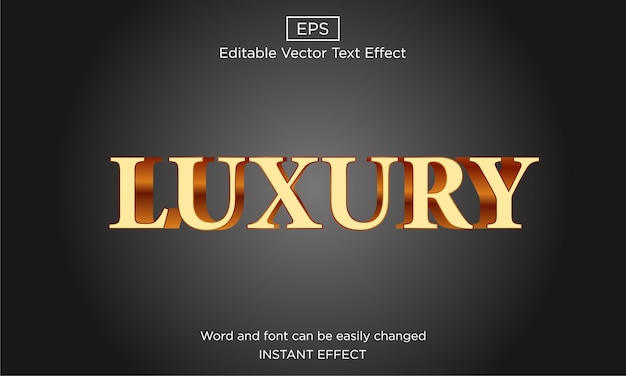 Vektor luxus 3d editierbarer texteffekt premium vector