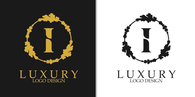 Luxus-anfangsbuchstabe i logo-design, geeignet für geschäft, hochzeit, boutique, firma usw