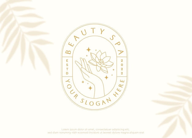 Vektor luxus-beauty-spa-logo mit lotusblume