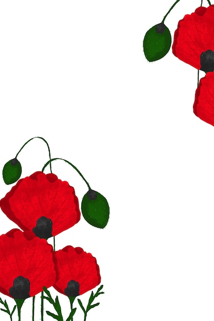 Luxus-blumenschablonen-sommer-hochzeits-einladungs-hintergrund mit mohnblumen-gruß-karte mit roten mohnblumen