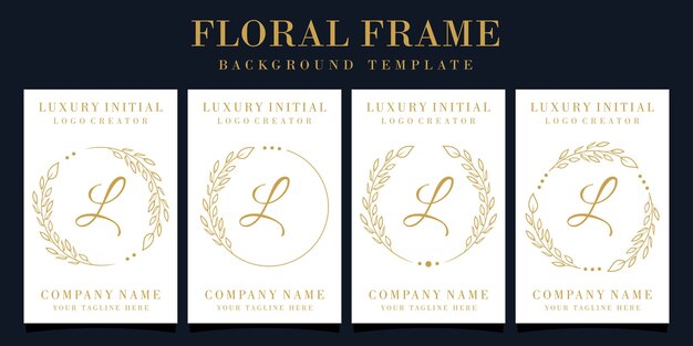 Luxus Buchstabe L Logo Design mit Blumenrahmen