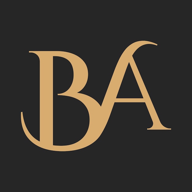 Luxus-buchstaben ba oder ab-logo-design