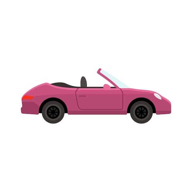 Vektor luxus-cabrio-auto lila gefärbte flache vektorillustration