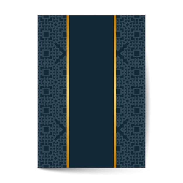 Luxus-deckblatt-design mit musterhintergrund, antike grußkarte, verzierte seitenabdeckung, ziermuster-vorlage für design