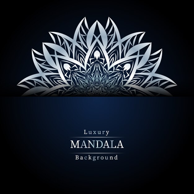 Vektor luxus dekorativer mandala design hintergrund in der farbe silber,