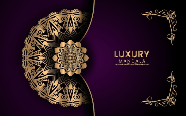 Luxus dekorativer mandala-design-hintergrund in goldfarbe luxus-mandala-hintergrund