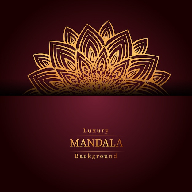 Luxus dekorativer mandala design hintergrund in goldfarbe,