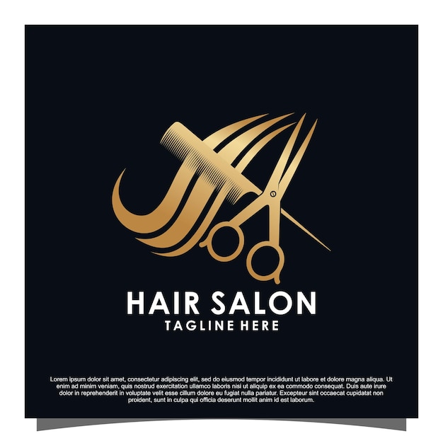 Luxus-friseursalon-logo-design premium-vektor