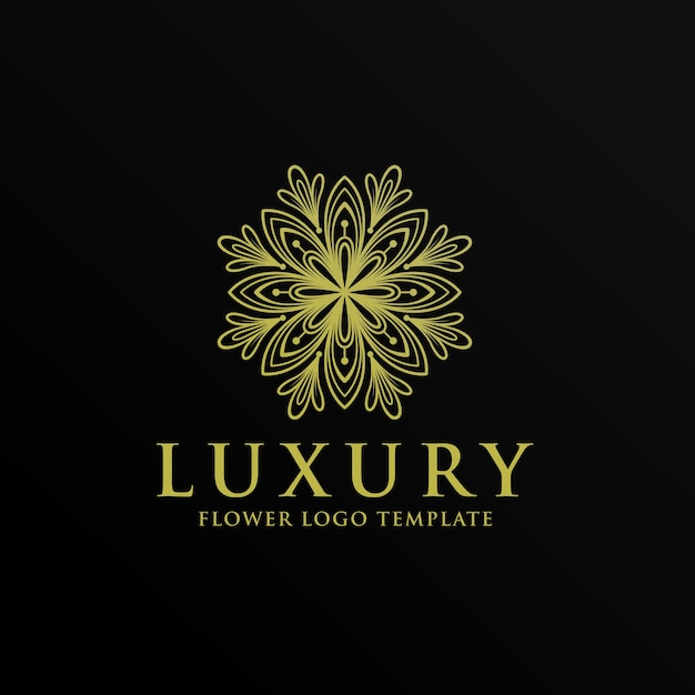 Luxus gold blumen logo vorlage