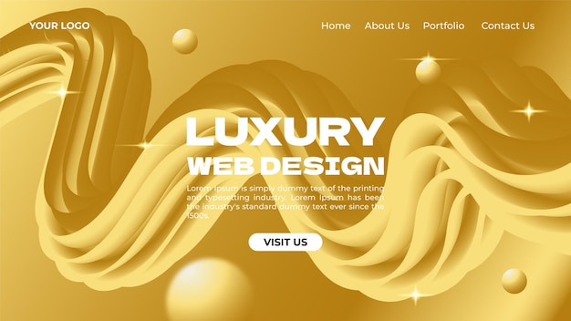 Luxus gold flüssiger website hintergrund für geschäftliche zwecke