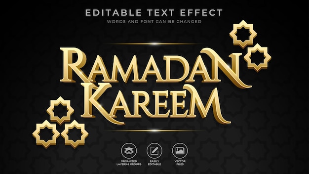 Luxus gold ramadan kareem texteffekt