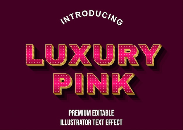 Luxus golden pink text effekt mit diamantmuster