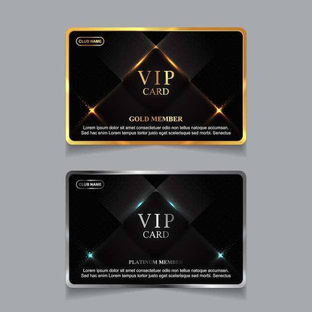 Luxus golden und platin vip-mitgliedskarte design-vorlage