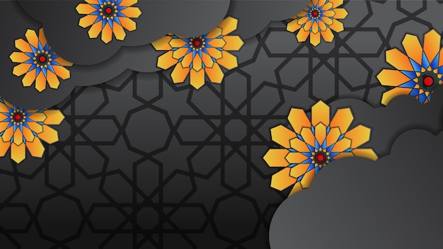 Luxus goldene Laterne arabisch schwarz gold islamischer Designhintergrund Universeller Ramadan-Kareem-Banner-Hintergrund mit islamischer Mustermoschee des Laternenmonds und abstrakten luxuriösen islamischen Elementen