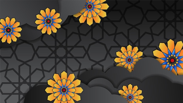 Luxus goldene Laterne arabisch schwarz gold islamischer Designhintergrund Universeller Ramadan-Kareem-Banner-Hintergrund mit islamischer Mustermoschee des Laternenmonds und abstrakten luxuriösen islamischen Elementen