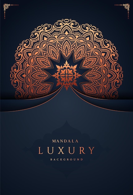 Luxus goldener Mandala Hintergrund Premium-Vektor