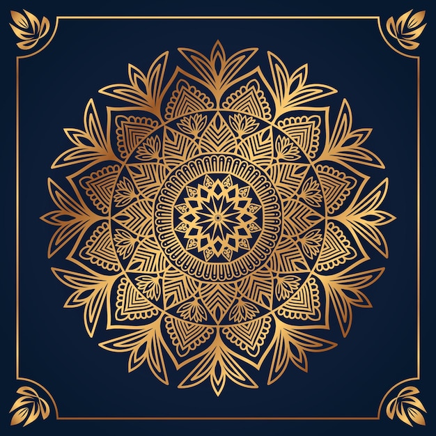 Luxus-goldsteigung ornamentaler mandala-design-hintergrund premium-vektor