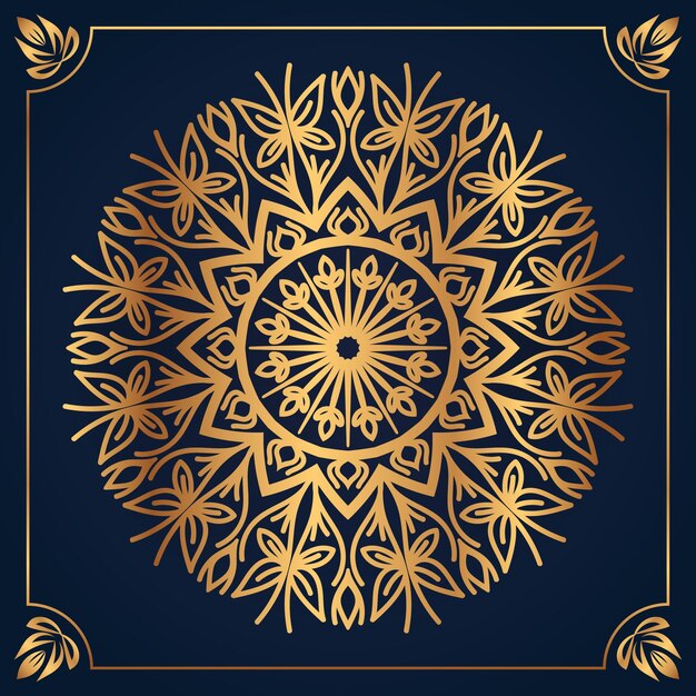 Luxus-Goldsteigung ornamentaler Mandala-Design-Hintergrund Premium-Vektor