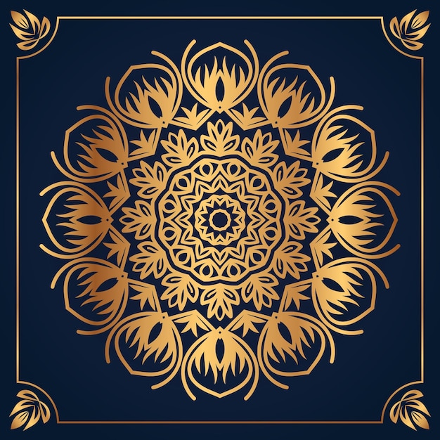 Luxus-Goldsteigung ornamentaler Mandala-Design-Hintergrund Premium-Vektor