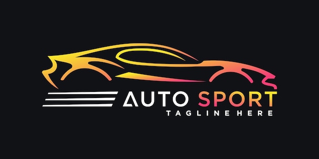 Luxus-gradienten-auto-sport-logo-design-illustration premium-vektor