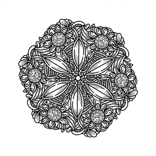 Luxus hand zeichnen blumen mandala ornament