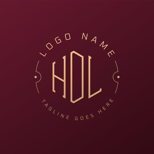 Luxus-HDL-Logo-Design Elegant Letter HDL-Monogramm-Logo Minimalist Polygon HDL-Logosign-Vorlage