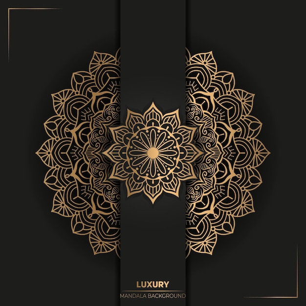 Luxus-hintergrund-design mit kreativem goldenem mandala